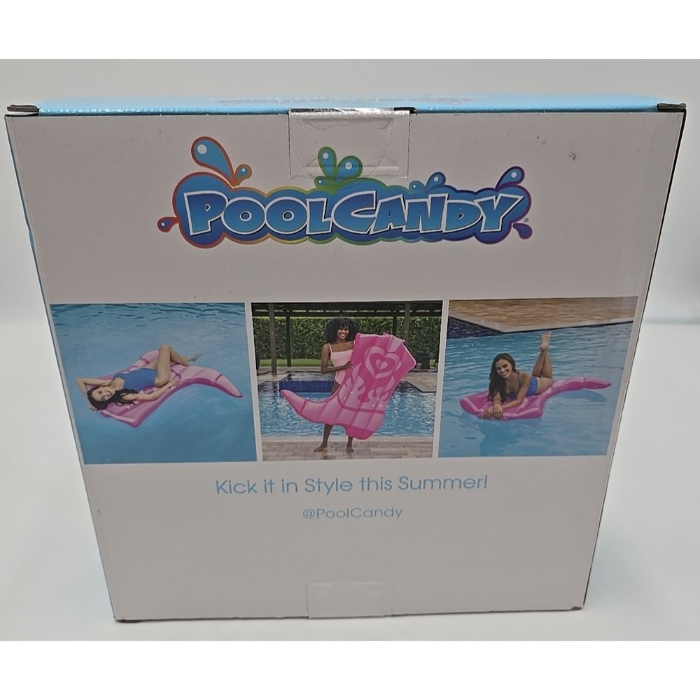 NIB PoolCandy Pink Cowgirl Boot Inflatable Pool Float Raft Barbie Western Y2K - Picture 4 of 6
